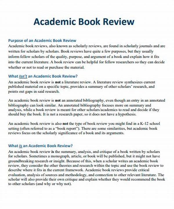 Structuring Academic Book Reviews